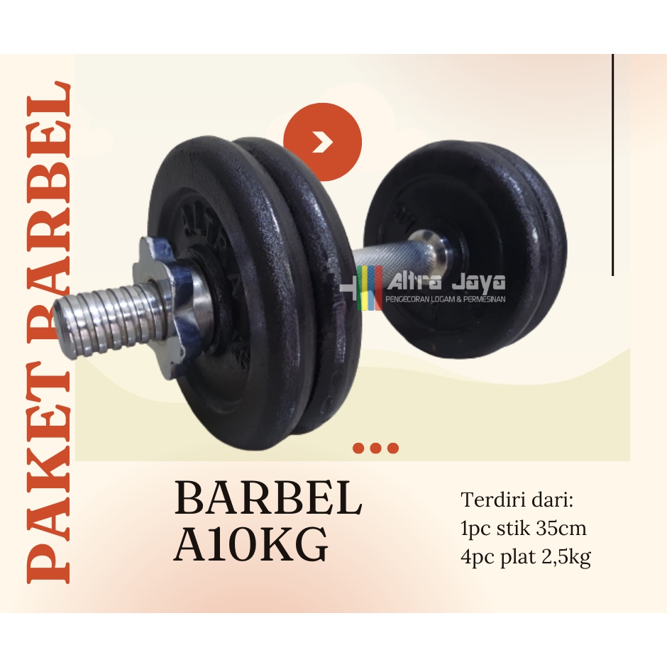 barbel 10kg stik 35cm dumbel set barbell fitness dumbbell murah