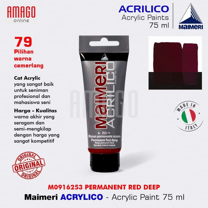 MAIMERI ACRILICO - ACRYLIC PAINT - PERMT. RED DEEP - 75ML - M0916253