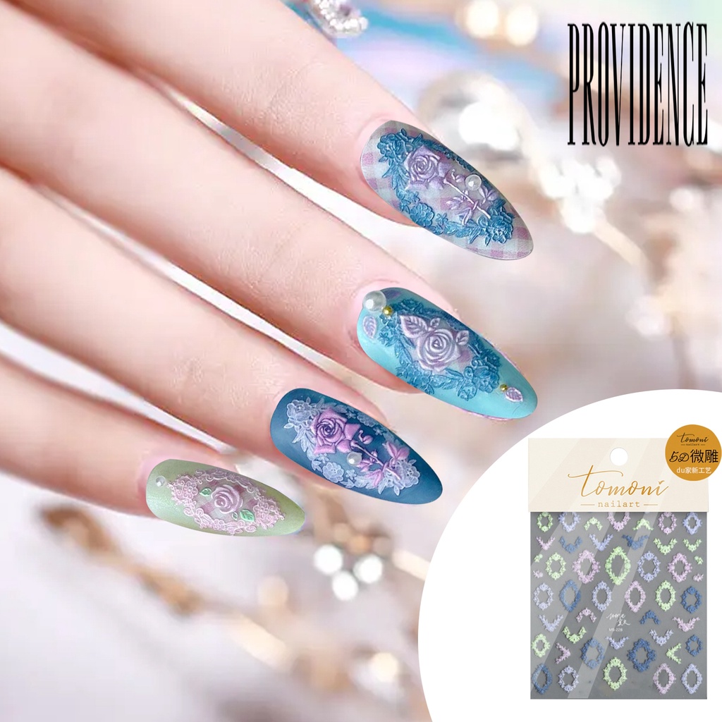 Providence 1 Set Stiker Kuku 2 Motif Bunga Untuk Nail Art DIY