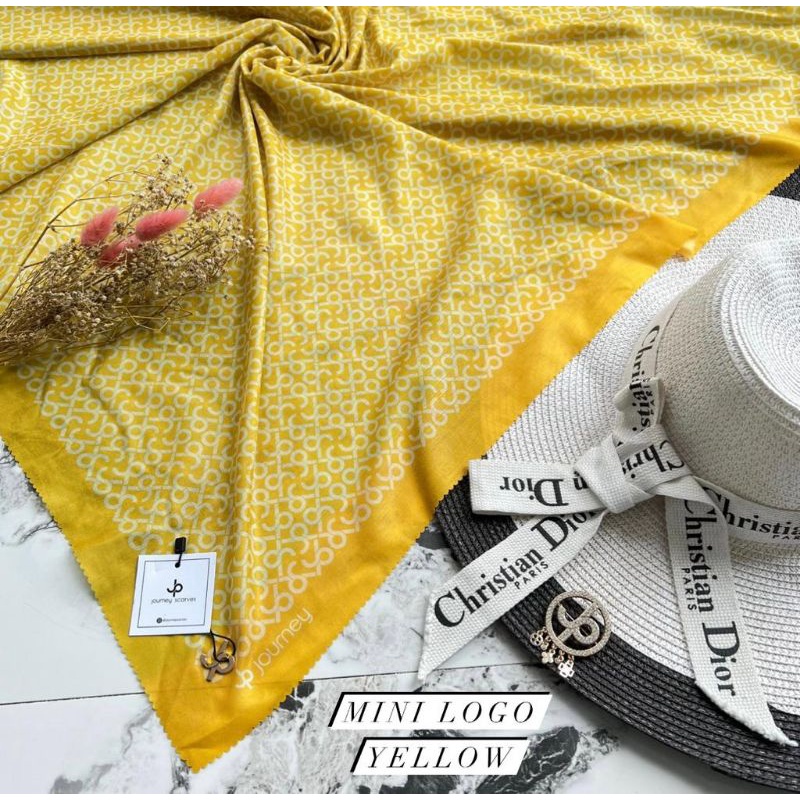 Hijab journey scarves premium mini logo series yellow
