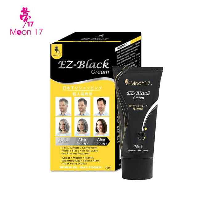 Termurah Original Moon 17 Ez-Black Cream - Krim Penutup Uban, Tanpa Bilas