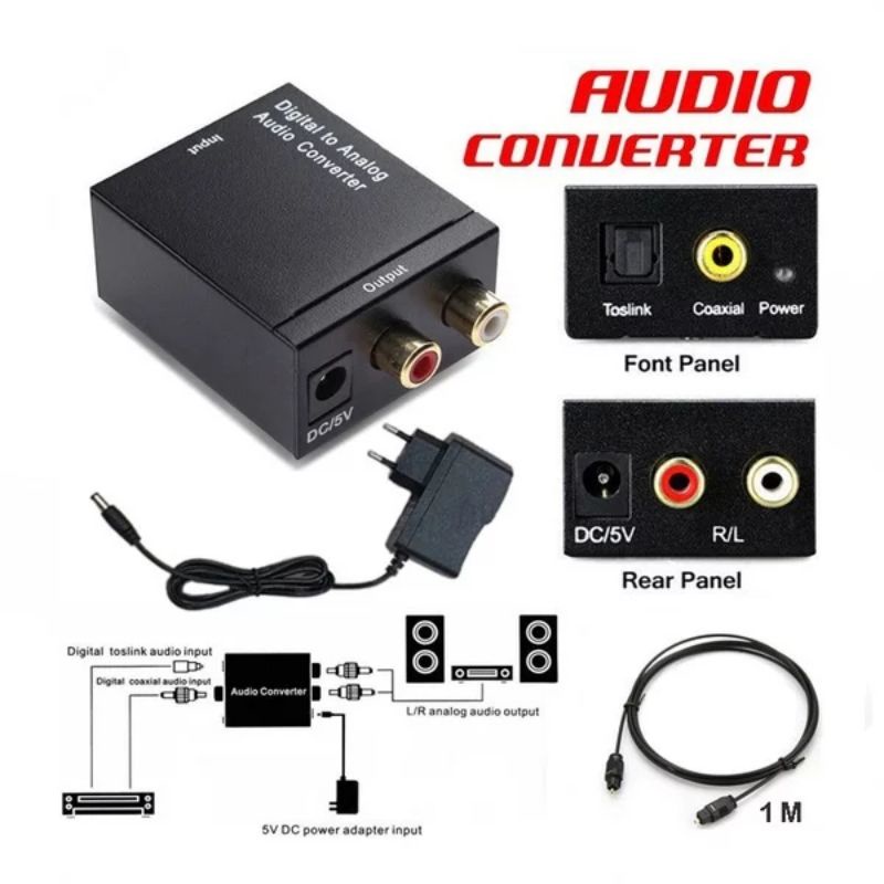 Box Audio Digital optic coax to Analog rca