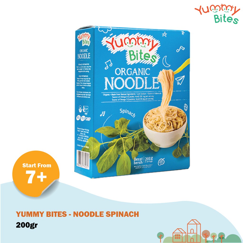 Yummy Bites Organic Noodle Baby 7+ Bulan Mi Organik Untuk MPASI baby Halal  By Lidyamomnbaby