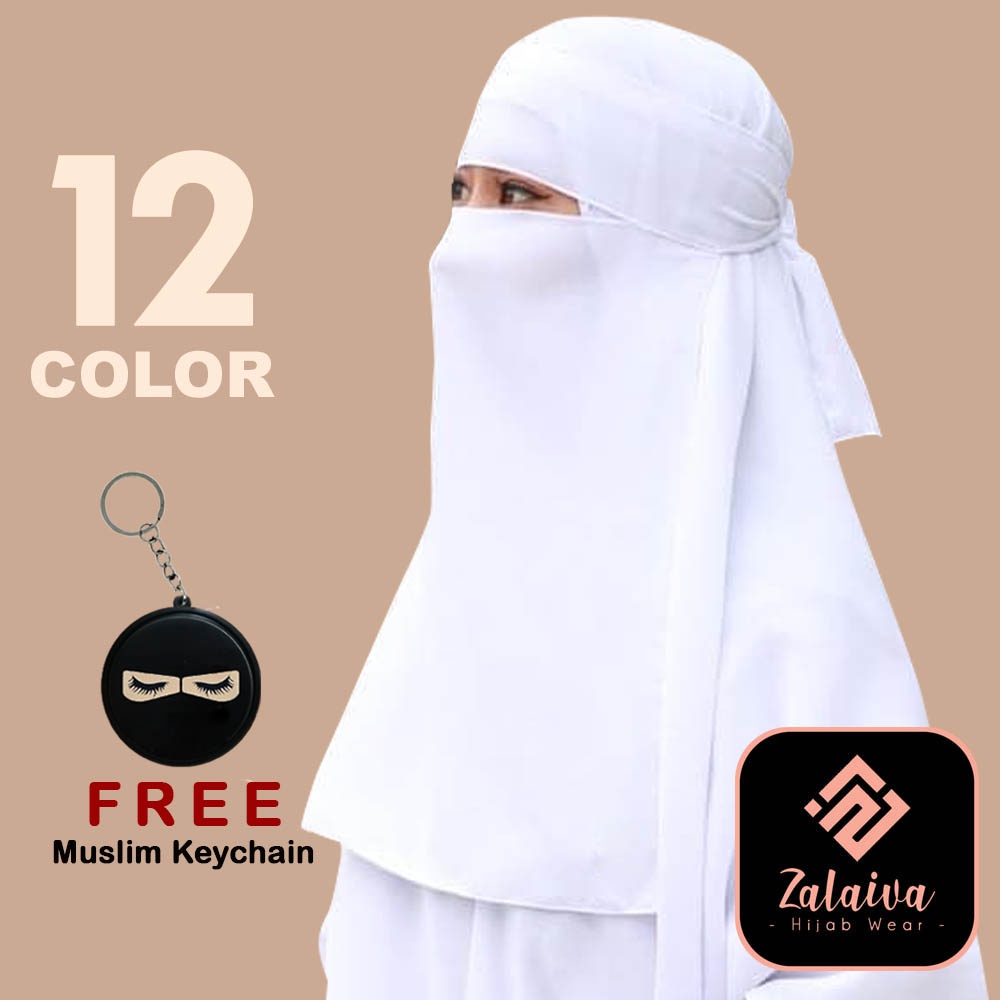 ❀ Cadar Bandana ❀ 2 Layer Warna Putih Ninja Tanpa Jahitan Ada 12 Warna Lainnya Niqab Bandana