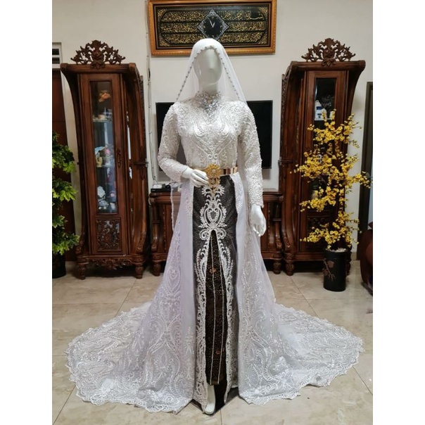 KEBAYA BELAH FULL PAYET MEWAH BEREKOR//GAUN WEDDING MEWAH MODERN