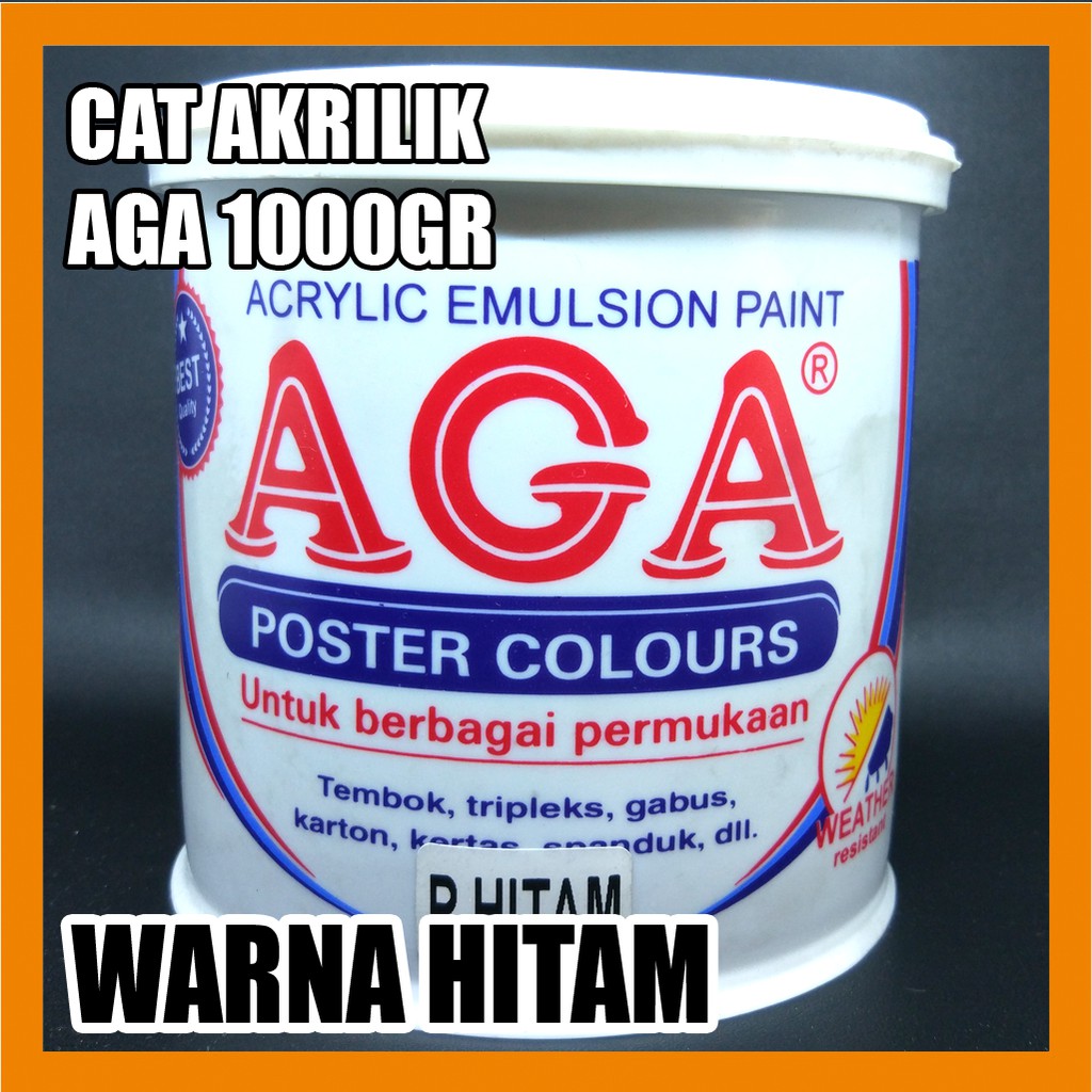 Cat Akrilik Aga Warna Hitam 1000g