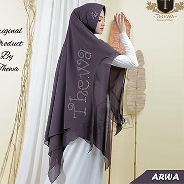 ➱ Kerudung/khimar/hijab “ARWA” Jumbo Lancip BINTANG 2 layer ORIGINAL THEWA ➶