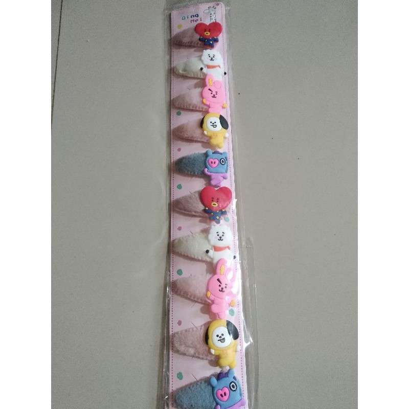 10 pcs JEPIT RAMBUT BT21 BTS bulu murah