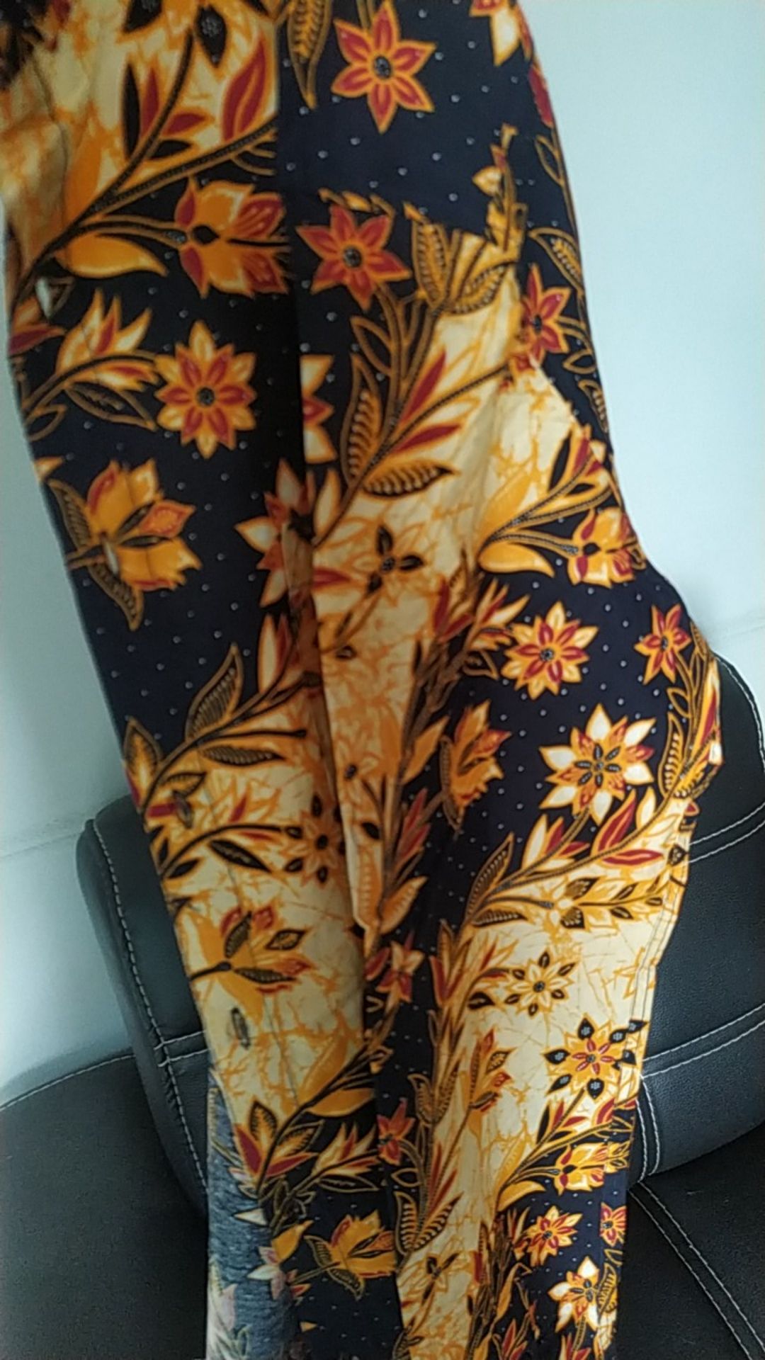 Freypv 7898 Slimfit Long Batik Black Cream M-xl Kemeja Batik