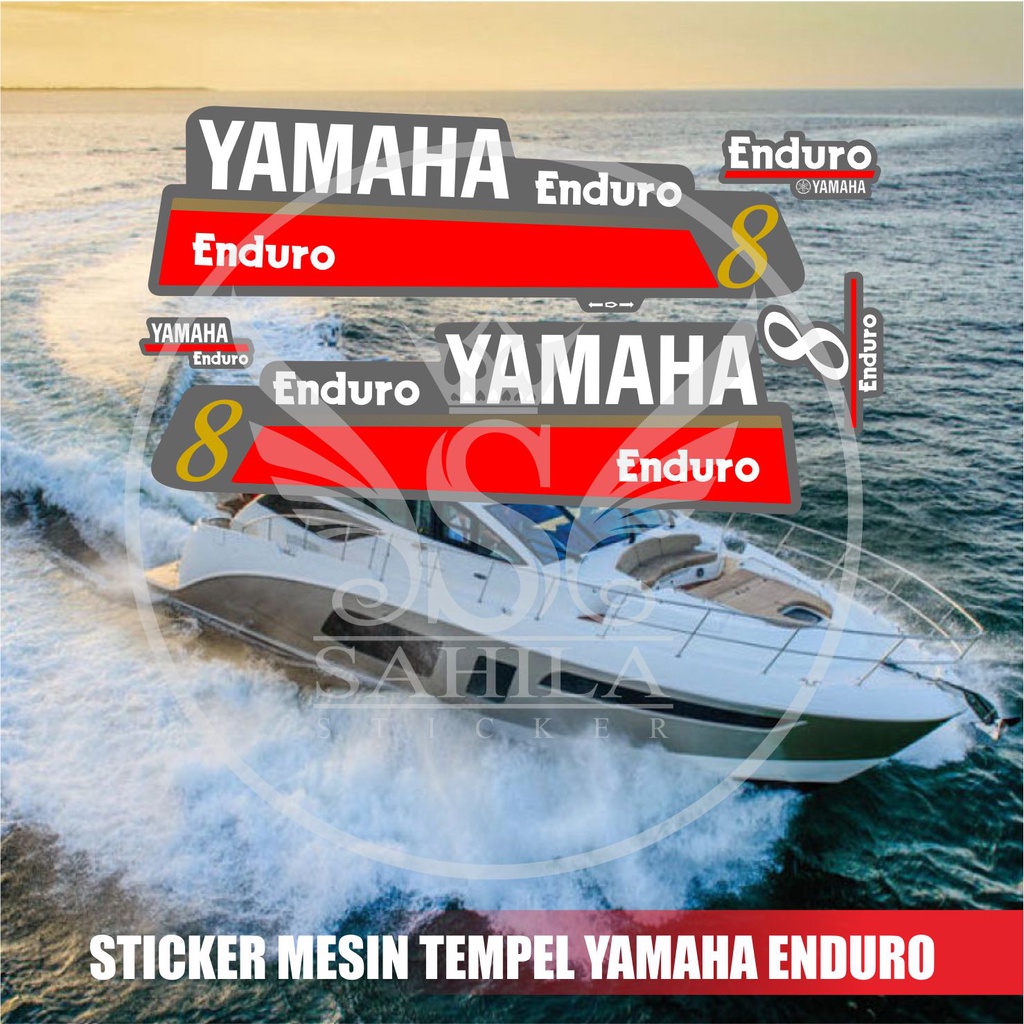 STICKER STICKER MESIN TEMPEL YAMAHA ENDURO 8 PK 8 HP / ENNDURO STICKER SET OUTBOARD