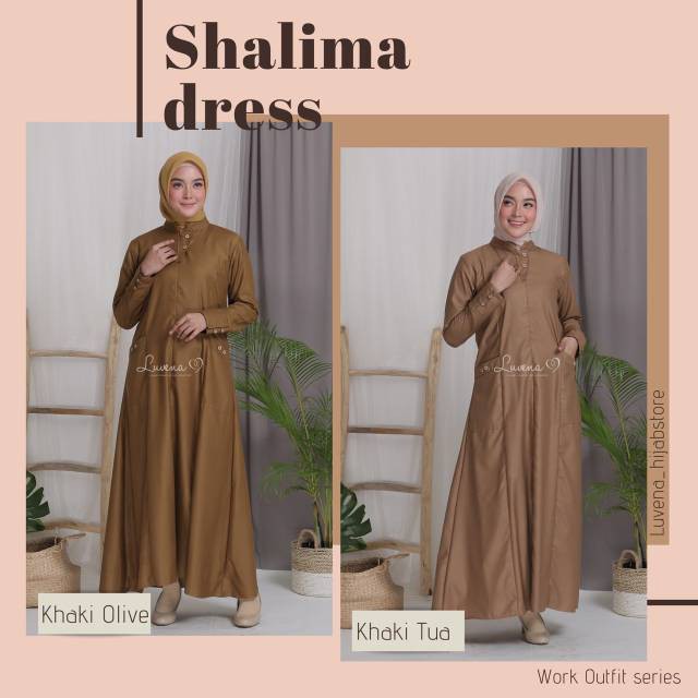 Shalima Dress Baju Dinas Khaki Pemda Wanita Seragam Dinas Khaki Seragam Guru Wanita Busui Bumil Nyam