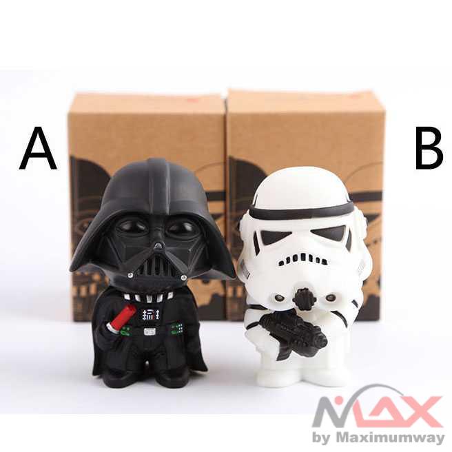 pajangan Boneka Goyang Mobil Action Figure Stormtrooper Star Wars Series Dart Vader mainan Warna Putih