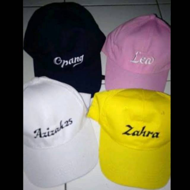 Topi baseball custom nama bordir