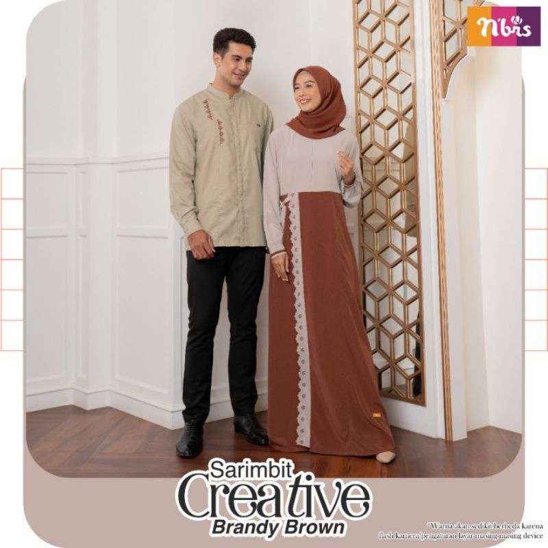 Sarimbit Keluarga Nibras Gamis Couple 2022 Creative Brandy Brown Terbaru