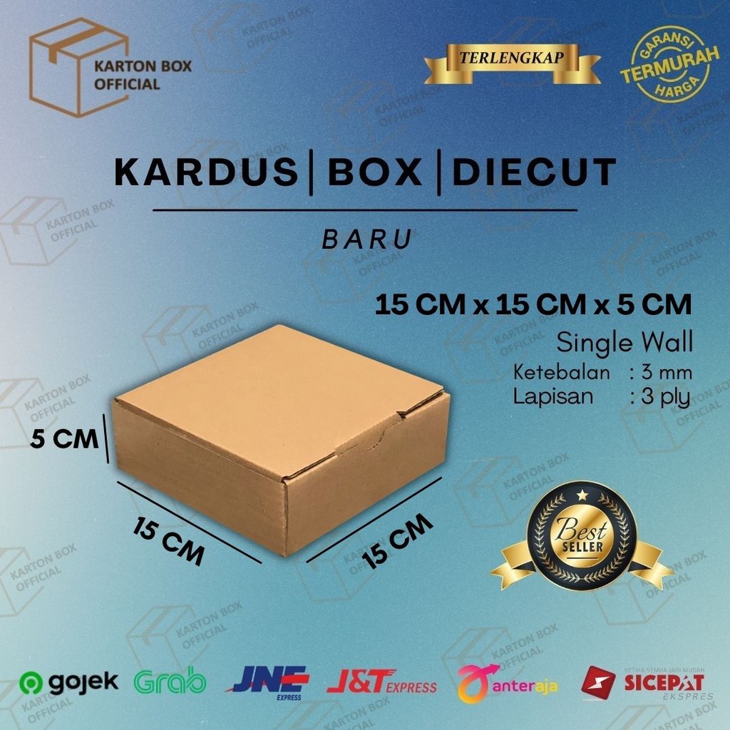 

Kardus Box Die Cut 15x15x5 CM Kotak Dus Hampers Kado Polos