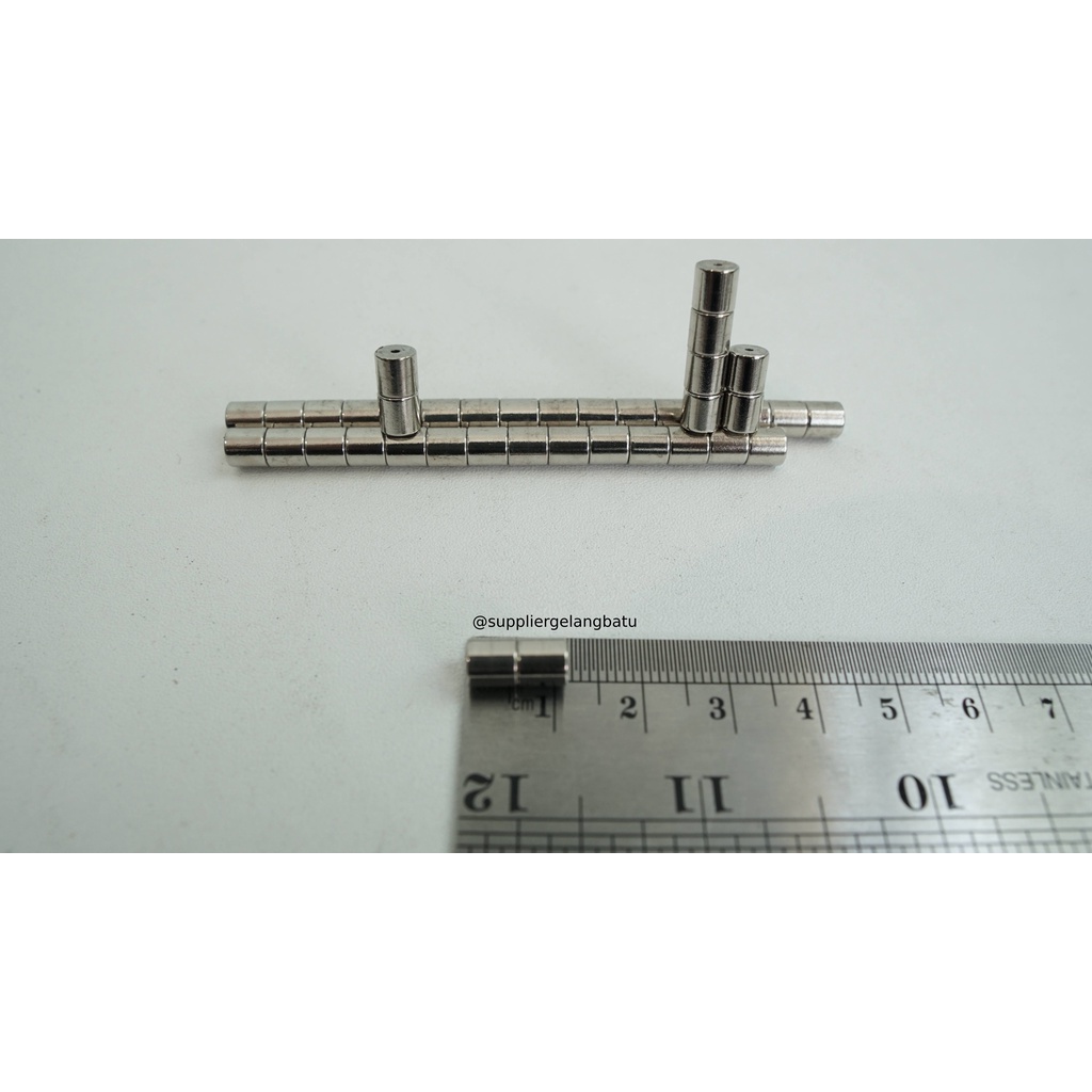 Aksesoris stopper magnet 6mm silver bahan rangkai gelang kalung tali