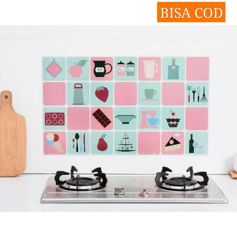STIKER DAPUR WALLPAPER DAPUR PELAPIS DINDING DAPUR STIKER DAPUR ANTI MINYAK ALUMUNIUM FOIL