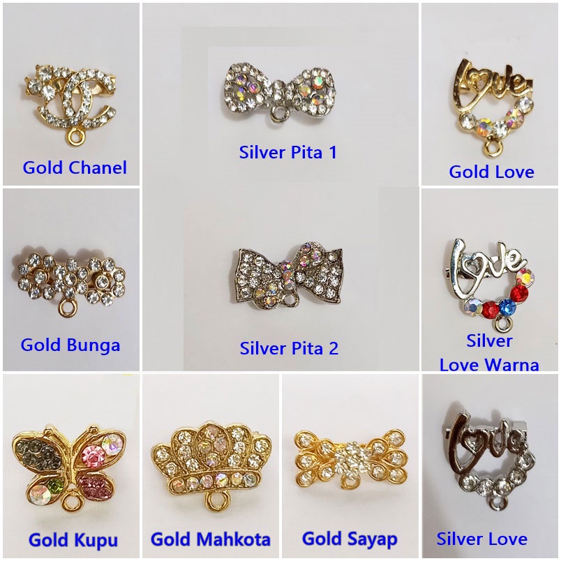 Kepala bros dagu RING SILVER GOLD untuk bros hijab jilbab khimar kerudung pashmina bahan membuat bro