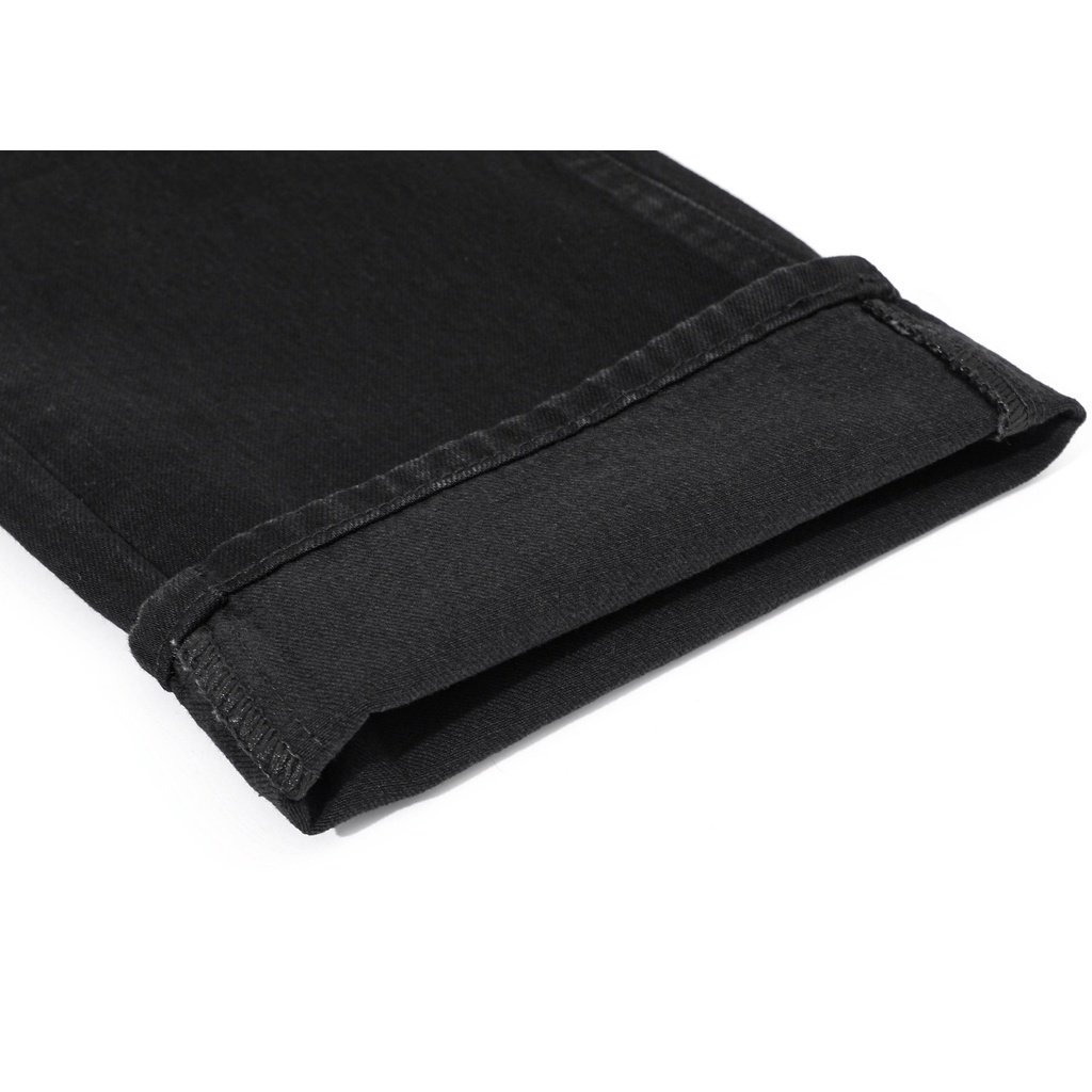 new highwaist celana jeans panjang wanita hitam murah（realpict）