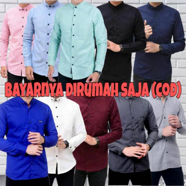 Kemeja Polos Pria Katun Kerja Kantor Formal Lengan Panjang / kemejapria/ kemejakerja/