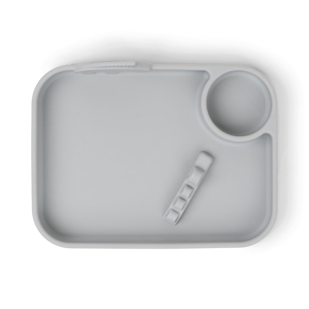 Done By Deer Peekaboo Compartment Plate Deer Friends GREY