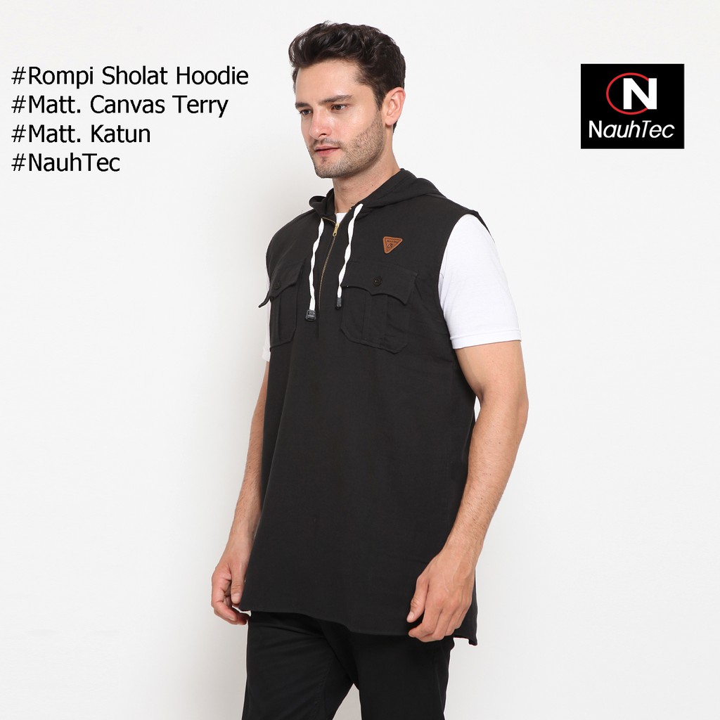 Rompi Sholat Hoodie Nauhtec Original Model Parka Bahan Adem