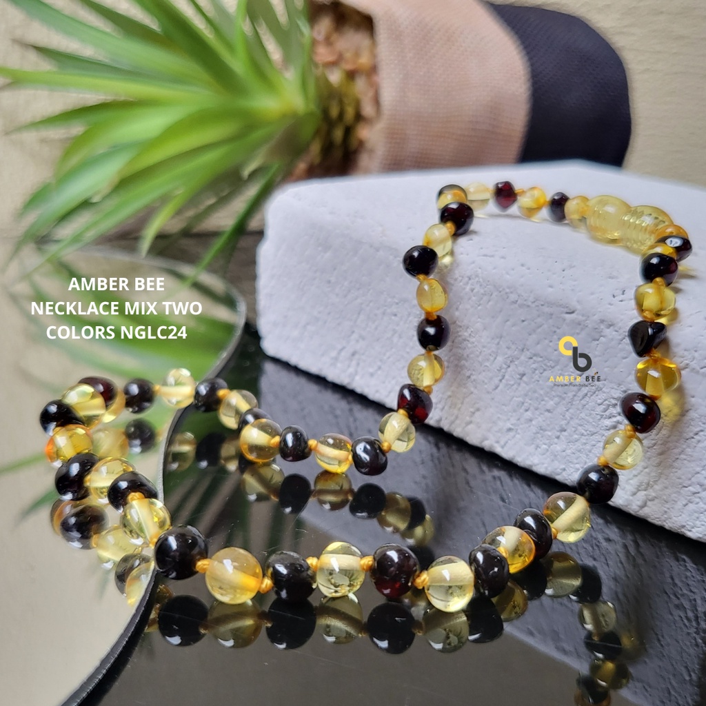 Kalung Amber Anak Premium Glossy Lemon Cherry NGLC24 By Amber Bee
