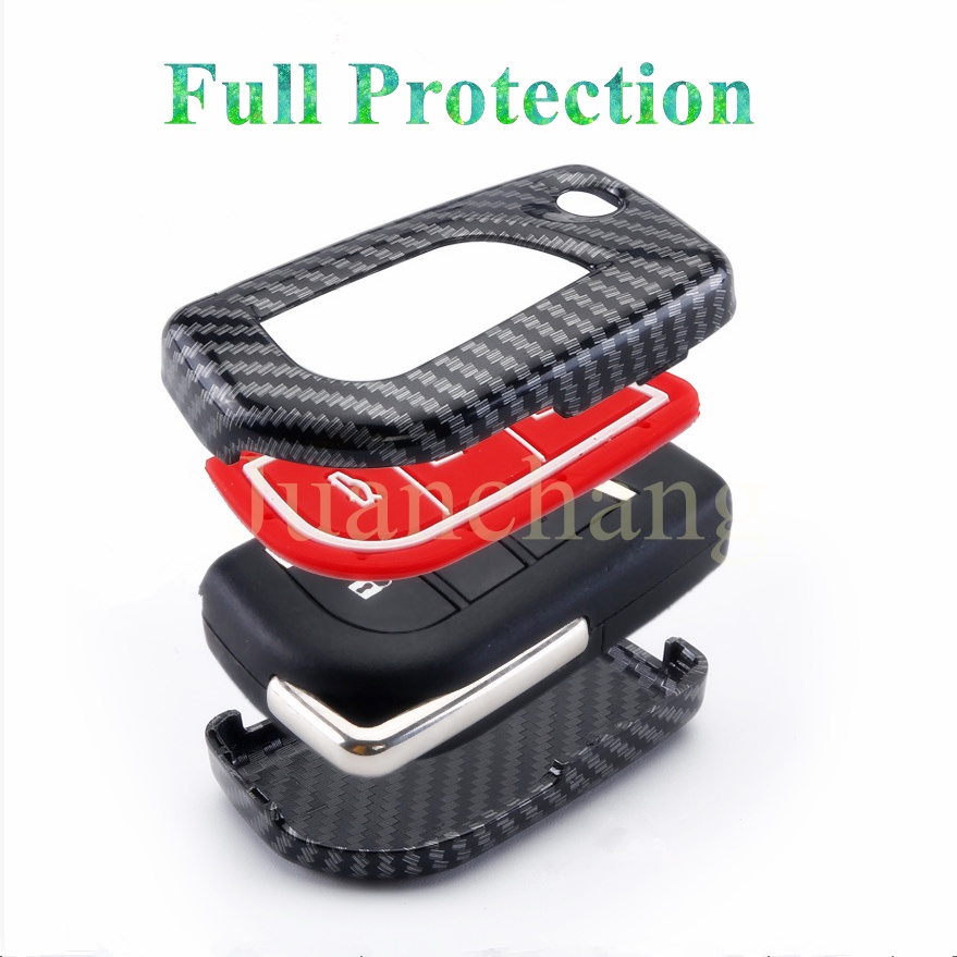 Case Holder Kunci Remote Mobil Bahan ABS Silikon Carbon Fiber Untuk Toyota Hilux Revo Innova Rav4 Fortuner