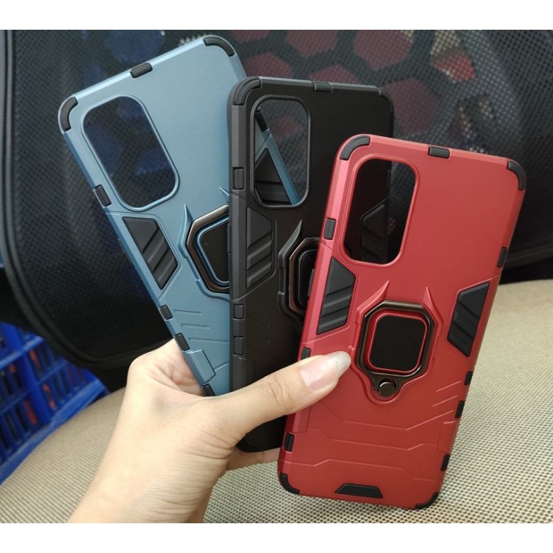 CASE OPPO RENO 6 4G HARDCASE ROBOT IRONMAN+RING MAGNETIC STANDING HOLDER PHONE SILIKON HP RENO6