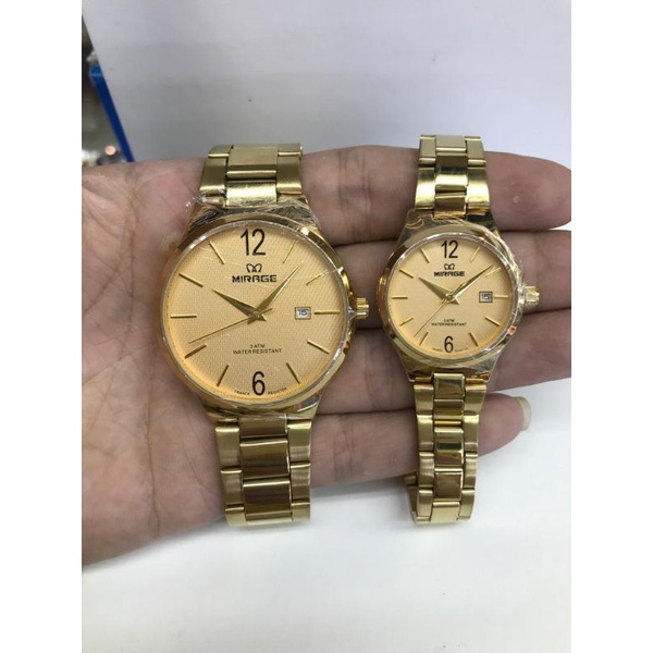 JAM TANGAN PRIA WANITA MIRAGE ORIGINAL TALI RANTAI STAINLESS STEEL BISA COD