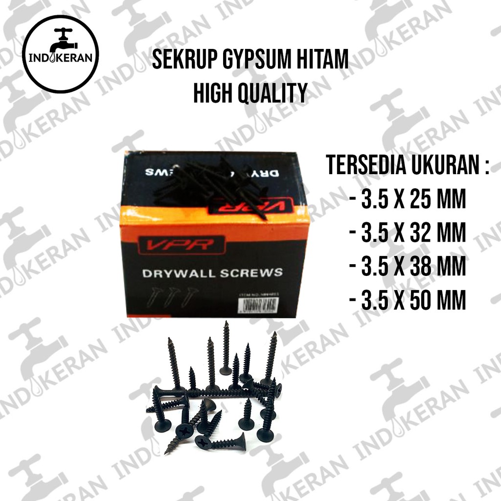 INDOKERAN - Sekrup Gypsum Hitam - High Quality