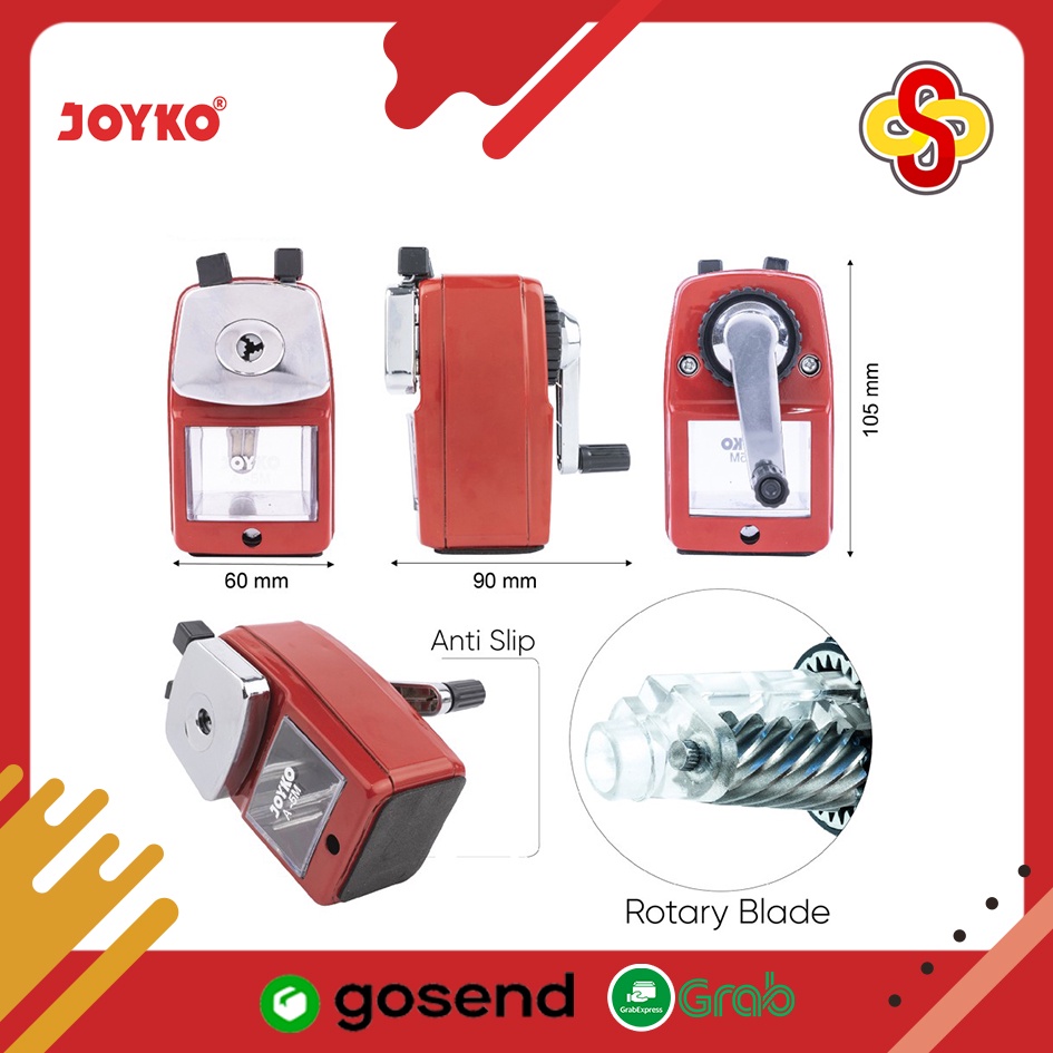 Rautan Pensil / Sharpener / Serutan Putar Joyko A-5M