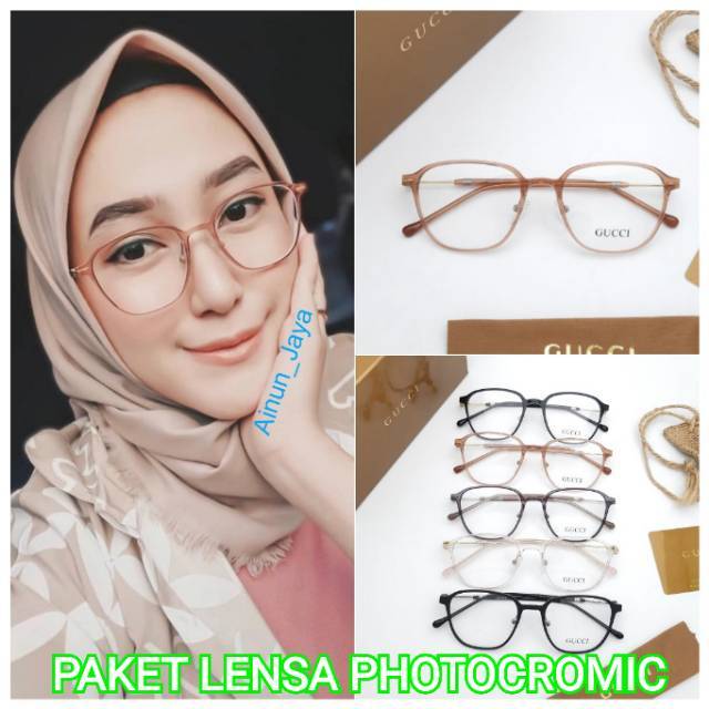 FRAME KACAMATA KOREA OUVAL TRENDY | PAKET FRAME + LENSA PHOTOCROMIC | UNISEX Termurah