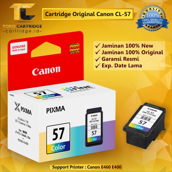 Cartridge Tinta Canon CL57 CL-57 CL 57 CL57s CL-57s CL57 small Original Ink Printer E400 E410 E460