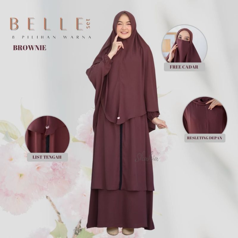 (Sisa Brownie XXL) Gamis Belle Set By Shahia Hijab