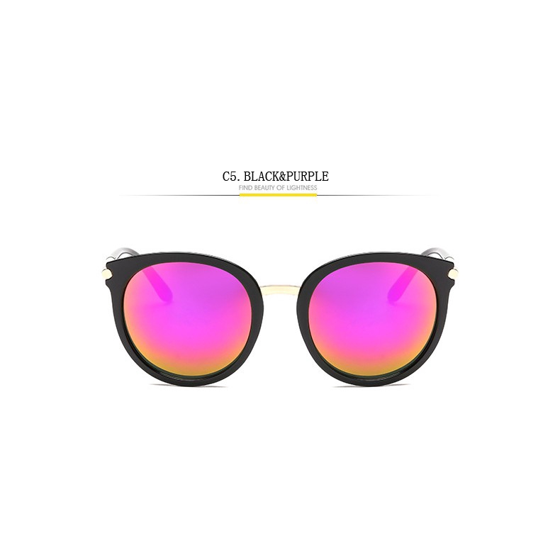 Putaran Ulzzang Style Mode Cermin Sunglasses Wanita Desainer Korea Daftar Baru Kacamata Matahari Anti UV400