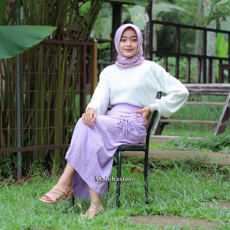 Rok Serut Terbaru Malehastore rok crinkle bawahan wanita rok serut crinkle kekinian model modis-6