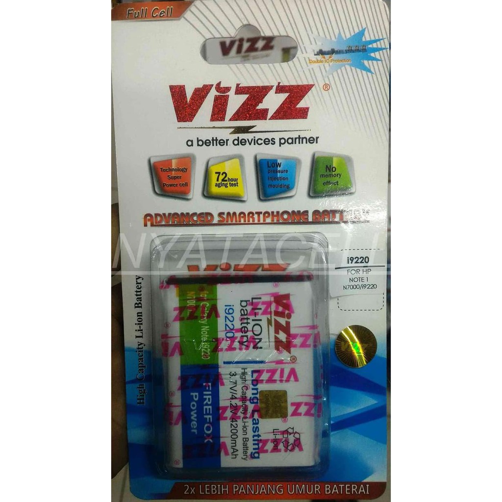NEW BATERAI VIZZ SAMSUNG GALAXY NOTE 1 / BATRE DOUBLE POWER ORIGINAL MILENIA