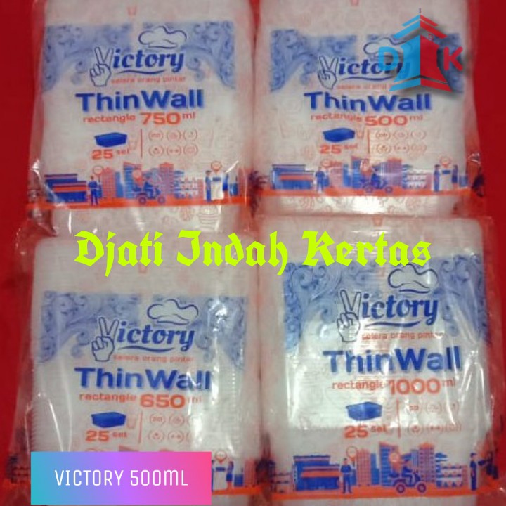 DISKON NIH!!! Food Container Box Tempat Makanan Plastik Thinwall Polos uk: 500 ml per 25pcs