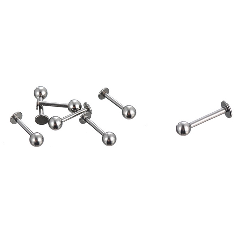 {LUCKID}Stainless Steel Body Piercing Jewelery Eyebrow Tongue Bar Labret Lip Nose Rings