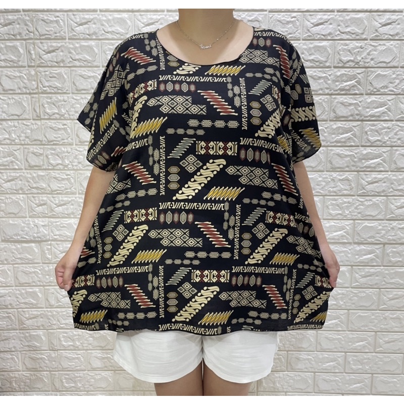 BAJU BALI ABSTRAK SUPER JUMBO FIT TO XXXXL SJ/R REAL PICT MUAT 100kg!!!