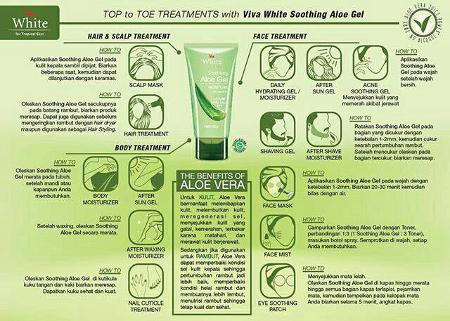 Aloe Vera Soothing Aloe Gel Viva White Moisture Lidah Buaya