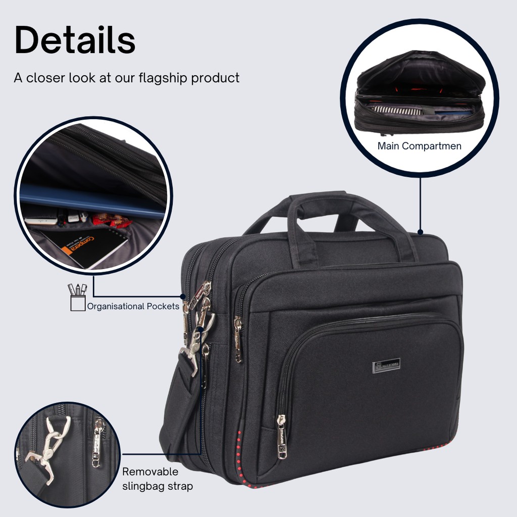 Stopmap Pria Tas Kantor Laptop Expanding - Briefcase Import POLO HUMMER