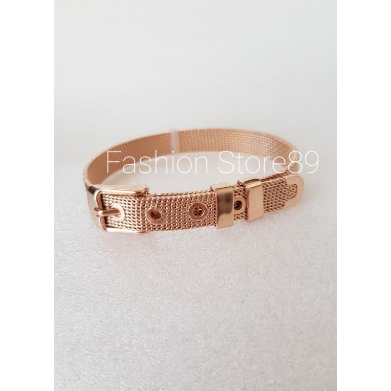 Gelang Charm/ gelang Rantai Sabuk Titanium Impor Anti karat gold Rosegold white anti karat titanium