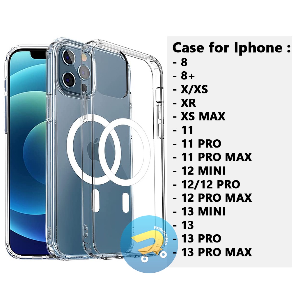 Soft Case Magsafe 8, 8 PLUS, X, XS, XR, XSMAX, 11, 11 PRO, 11 PROMAX, 12, 12 MINI, 12 PRO, 12 PROMAX, 13 MINI, 13, 13 PRO, 13 PROMAX  Clear Case