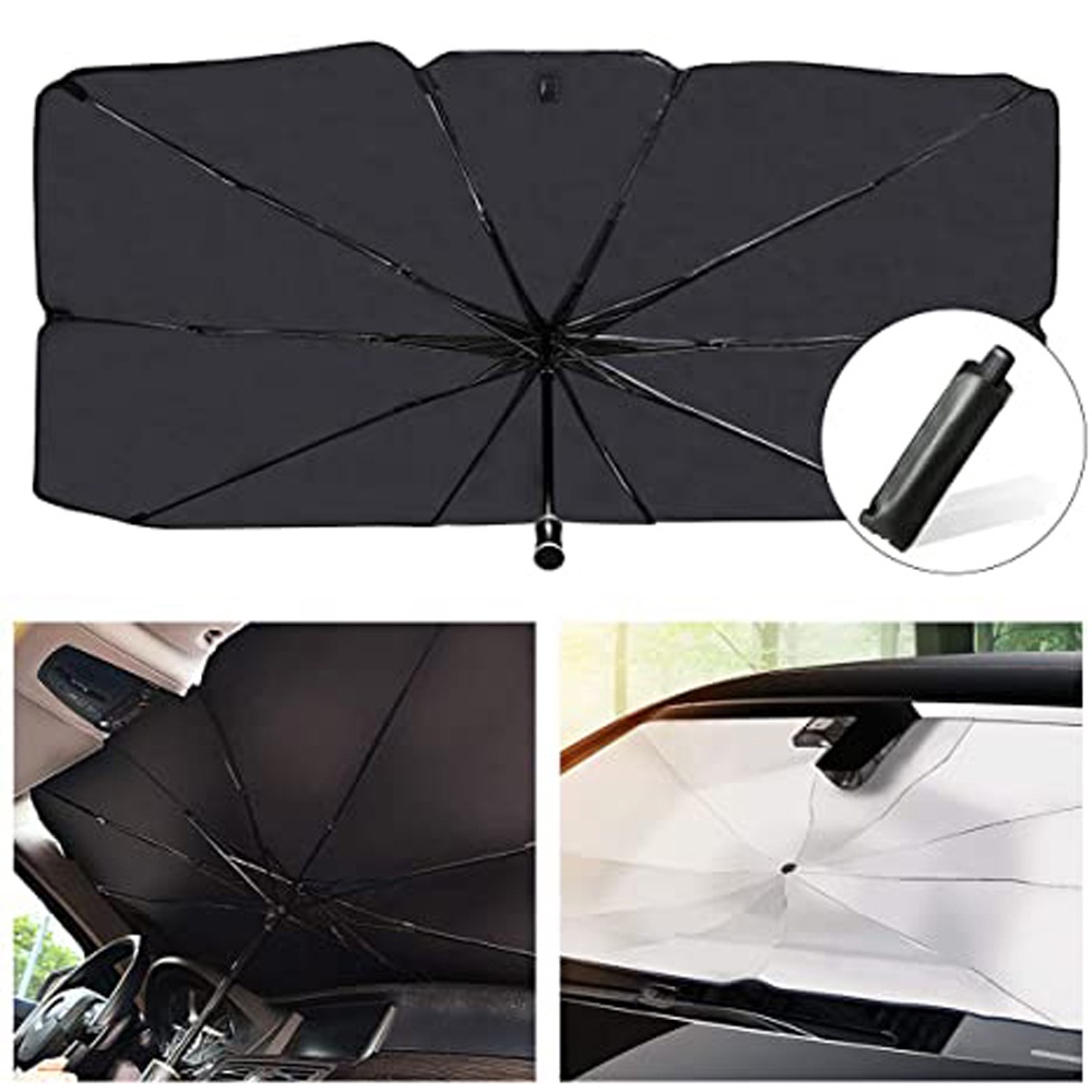 LANFY Interior Protection Car Sun Shade Black Window Sunshade Covers Car Windshield Umbrella Folding umbrella Car Sun Protector Auto Sunshade Cover Sun Protect UV Reflection Automotive Car Parasol