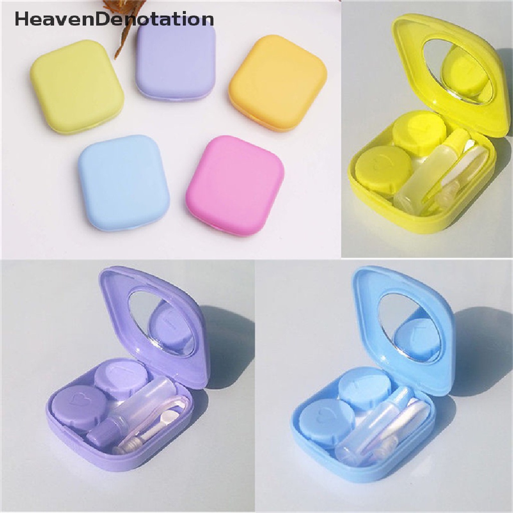 (Heavendenotation) Tempat Softlens / Lensa Kontak Mini Dengan Cermin Untuk Travel