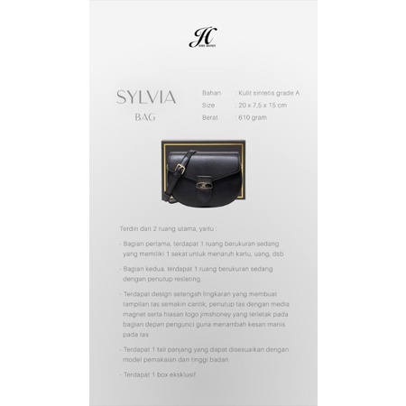 JimsHoney Sylvia bag tas wanita selempang original realpic free box tas pesta wanita import mewah