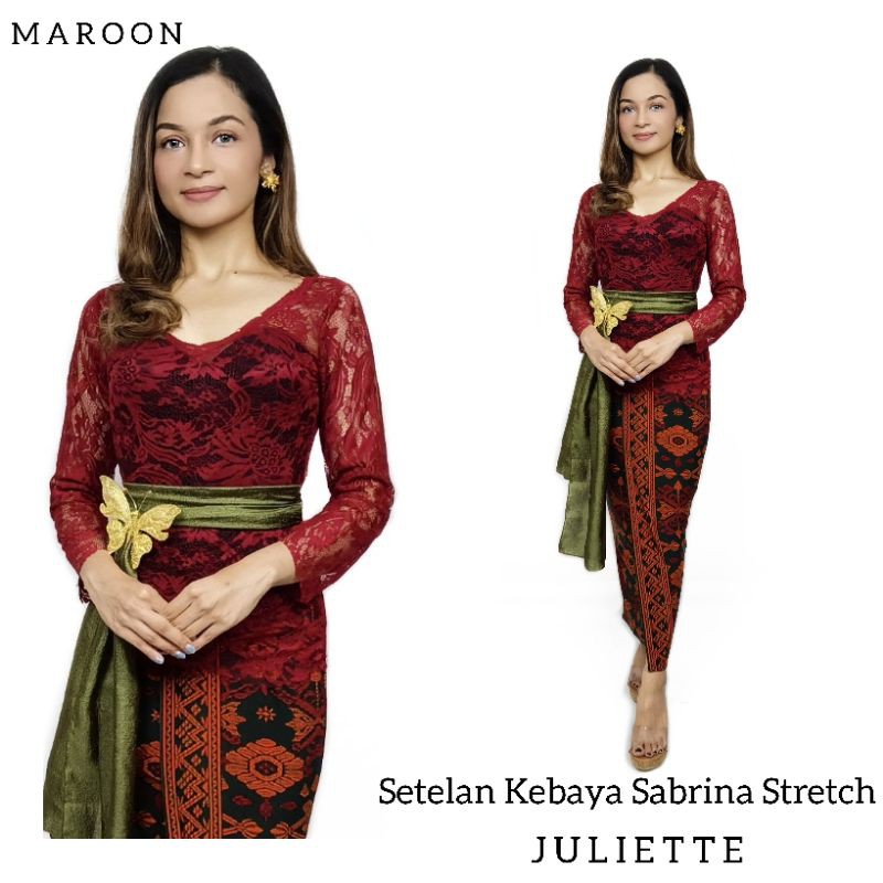 Setelan Kebaya Bali Lengan Panjang Sabrina Stretch Juliette