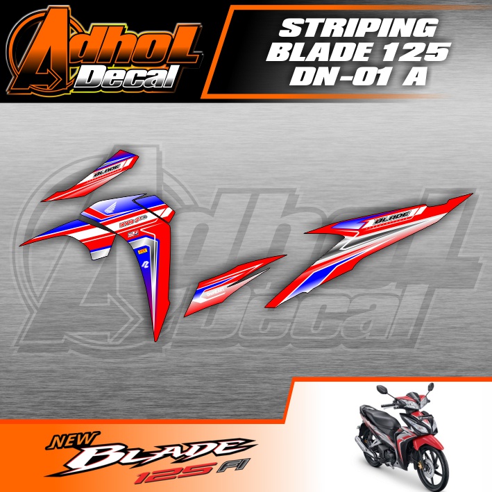 STIKER STICKER STRIPING VARIASI CUSTOM MOTOR HONDA BLADE FI VIRAL BAGUS KEREN MANTAB KODE DN-01